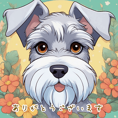 miniature schnauzer kawaii stamp