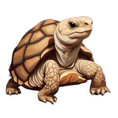 African Spurred Tortoise  deflated