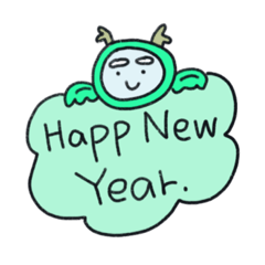 Blue Dragon New Year's Greetings