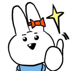 White rabbit Hanako sticker