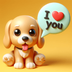 Stempel Anjing Golden Retriever 3D