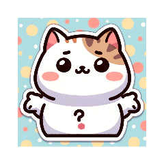 A fluffy chubby cat LINE sticker.