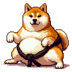 Pixel Art Shiba Sumo wrestler dog