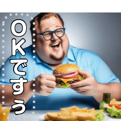Fat guy who loves hamburgers