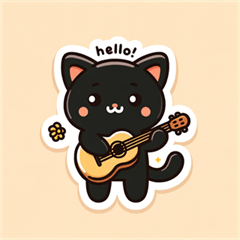 Greetings from Black Cat and Guitar