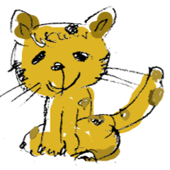 Cute yellow cat greeting stamp
