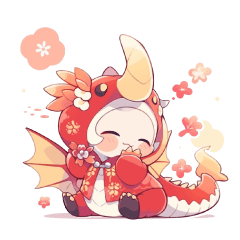 Smiling little lunar New Year dragon