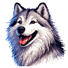 Pixel Art Wolf Sticker dog