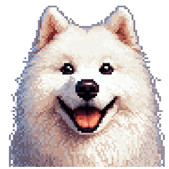 Pixel Art Samoyed dog Sticker