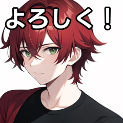 red hair boy sticker