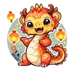 cute dragons' festival & daily greetings