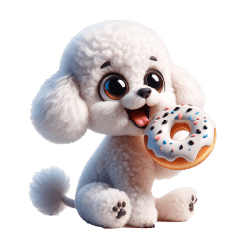 Pudel Mainan Teman Anjing Seni 3D