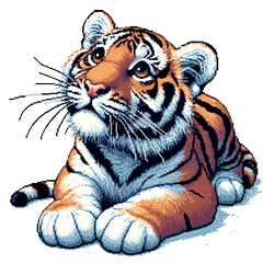 Pixel Art Tiger cat