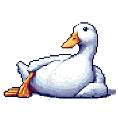 Pixel Art Duck Bird