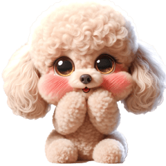Pudel Mainan Teman Anjing Seni 3D 2