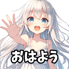 Anime style girl (white hair)