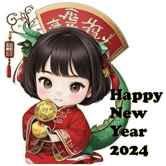 Happy New Year Dragon Girl