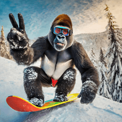 gorilla snowboarding