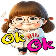 Cute girl Greeting :Cheer Up!(Dukdik)Eng