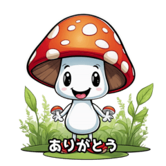Shiitake Mushroom Mascot in the Forest