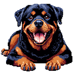 Pixel Art Rottweiler dog