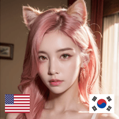 EN KR pink cat girl