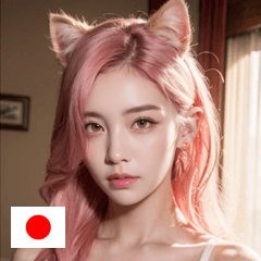 JP pink cat girl