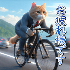 Cat ride a road bike3