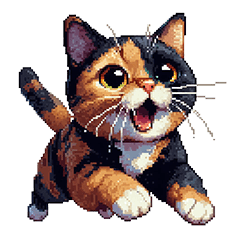 Pixel Art Tortoiseshell cat