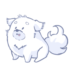 pastel fluffy dog