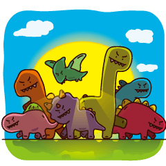 Cute Dinosaur Family