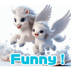 Playful Pegasus in the Snow:English