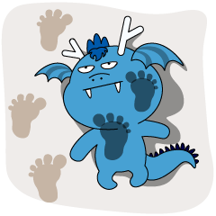Chubby blue dragon