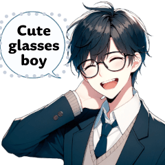 Cute Glasses-Wearing Boy Message English