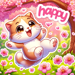 Cherry Blossom Cats