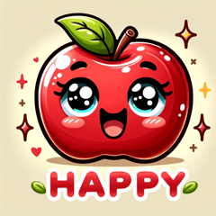 แอปเปิ้ลน่ารักที่แสดงอารมณ์