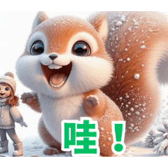 Snow Frolic Squirrels:Chinese