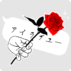 【日語】情人節快樂- 時尚的繪畫與玫瑰