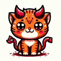 Adorable Devil Cat Line Stamps-Volume 3