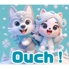 การเล่นในหิมะของหมาป่า:English