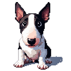 Pixel Art Miniature bull terrier dog