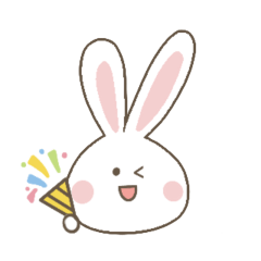 귀여운 바보 토끼 이모티콘 스티커