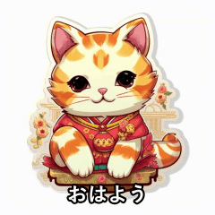 Japanese cats in kimono