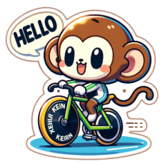 競輪ヘルメットのかわいい猿