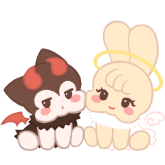 Angel bunny & Devil kitty