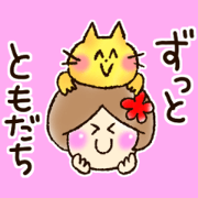 Sweet spring-sticker of soft & cute girl