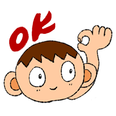 A little boy greeting sticker.