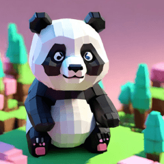 Funny panda stamp