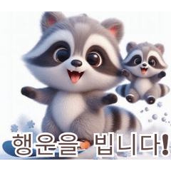 Snowy Raccoon Playtime:Korean