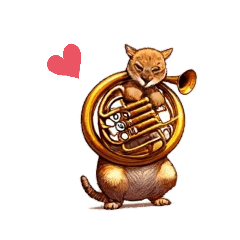 铜管乐器演奏者的动物印章